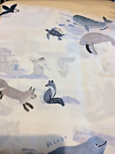 Pottery Barn Kids OrganicArtic Animals Multi Full Sheets NEW Sample Cotton