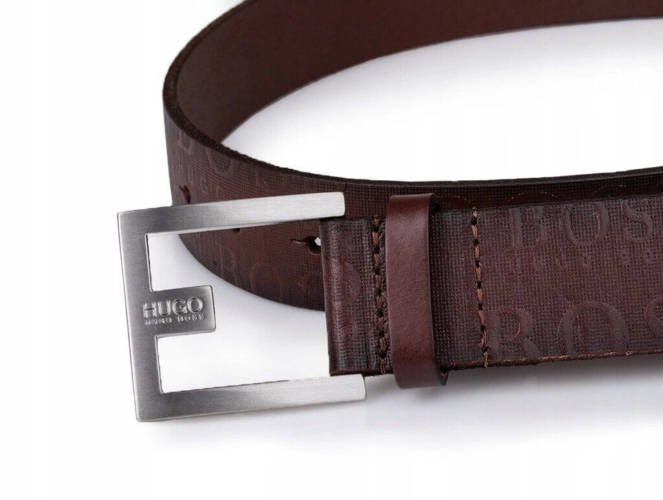 Hugo Boss C-Fleming 100% cinturón de cuero de vaca hecho a mano marrón... - Imagen 4 de 4