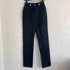 St. John Sport High Rise Straight Leg Black Retro Pants Womens Size 2