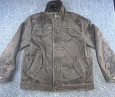 Vintage Columbia Bomber Jacket Mens XL Brown Waxed Wax Cotton Full Zip Insulated