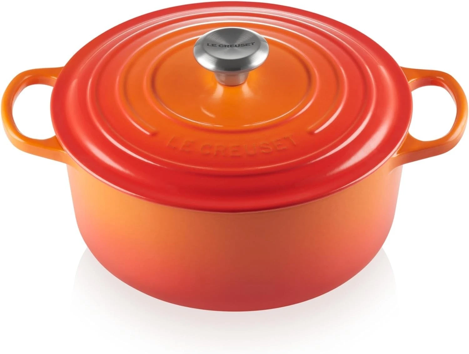 Cast Iron, Round Signature Dutch Oven, 5.5 Qt., In Flame, By Le Creuset