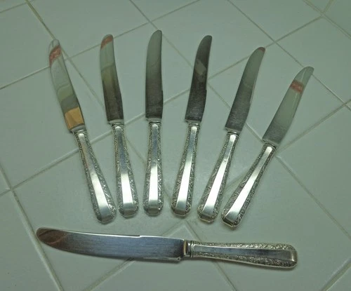 7 Towle Candlelight Sterling Silver Handle Dinner Knives French Blade 8 3/4"