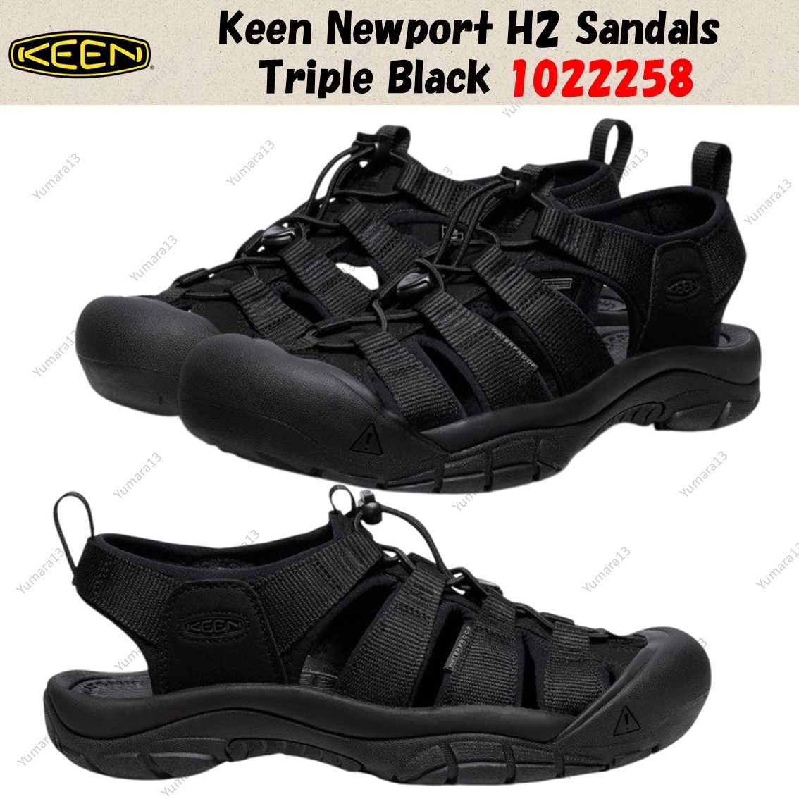 Sandali Keen Newport H2 triplo nero 1022258 taglia uomo