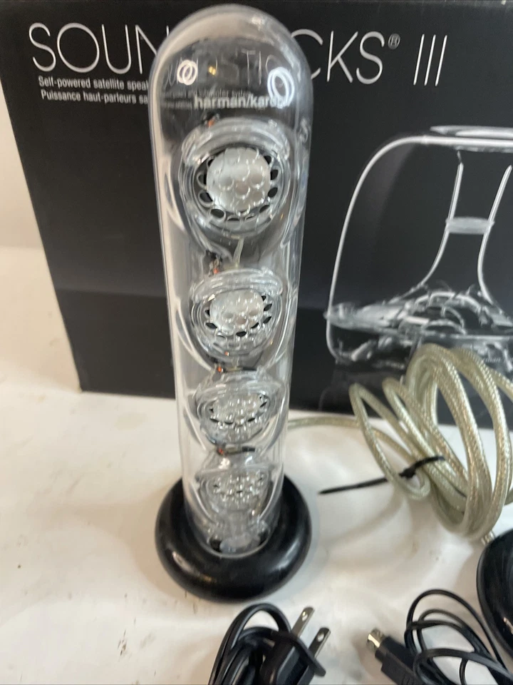 Harman Kardon Soundsticks III Transparent 2.1 Channel Speaker System Y2K - Image 4 of 4