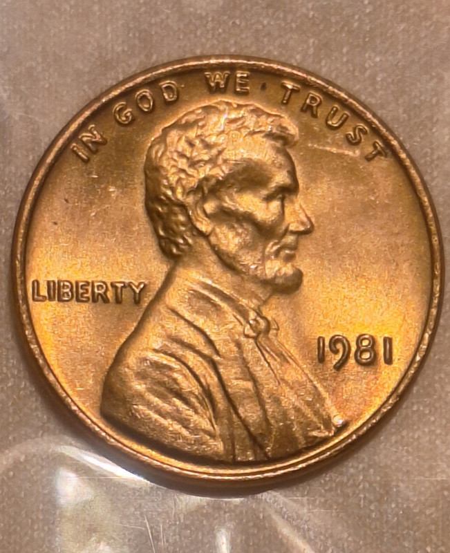 1981 Lincoln Memorial Small Cent Copper RB Business Strike Philadelphia KM#201