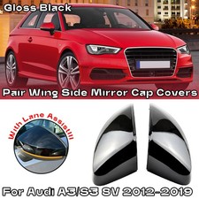 Glanz Schwarz Spiegelkappen Gehäuse Für Audi A3/S3 8V 2012–2019 Mit Side Assist