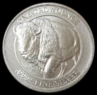 SILVER 1 OZ BUFFALO MINT ID SCAN NFC TAG   999 FINE ROUND