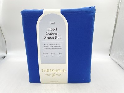 Threshold 800 TC Thread Count Full Hotel Sateen Sheet 6pc Set - Graphite Blue
