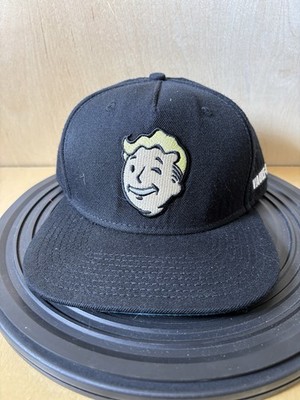 Fallout Vault Boy 2016 Hat Black Cap Vault-Tec Snapback Flat Bill, Blue Bottom