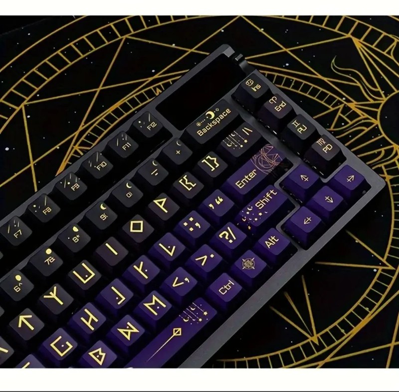 130-Key Constellation Theme Keycaps PBT OEM Height Astrological Symbols