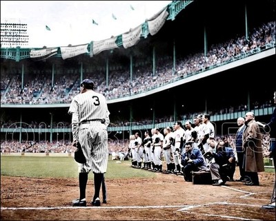 Babe Ruth Farewell Photo 8X10 - New York Yankees 1948 Colorized