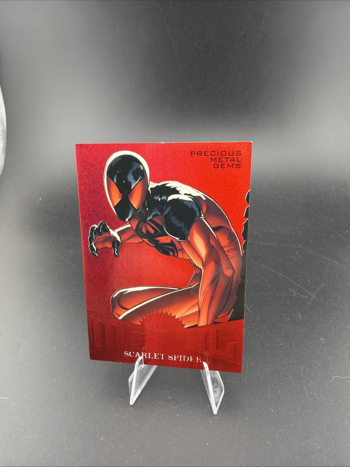2017 SCARLET SPIDER Marvel Fleer Ultra Spider-Man Metal Gems PMG Red MM37 #42/99