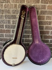 Vintage 1920s May Bell Tenor Banjo 4 String 11  Rim  Original Case Slingerland