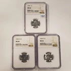 1943-PDS 1c Lincoln Steel Cent Set of 3 - NGC MS 66 - SKU-X6863