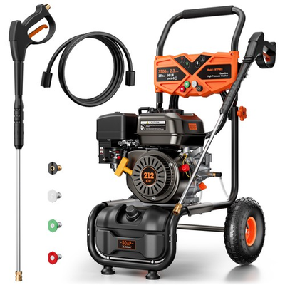 #ad Mutaomay Portable Pressure Washer Gas Powered 3500PSI 2.3GPM 25ft Hoseamp;4 Nozzle $245.99