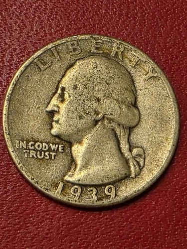 1939-P Washington 90%  SILVER  Quarter GOOD- VG  COND / SOLID SILVER COIN