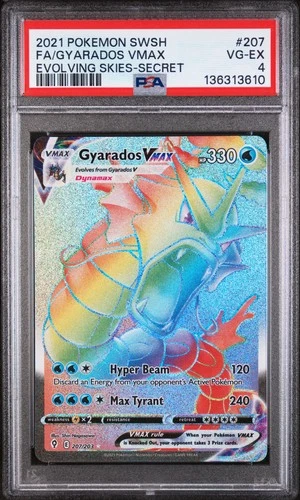 2021 POKEMON SWORD & SHIELD EVOLVING SKIES SECRET FULL ART/GYARADOS VMAX PSA 4