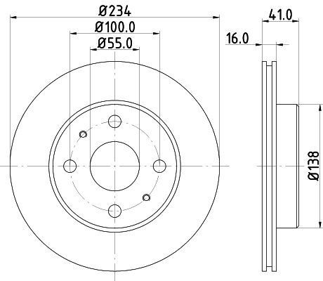 HELLA 8DD 355 110-701 BRAKE DISC Front (PAIR)