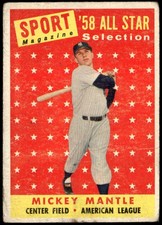 1958 Topps #487 Mickey Mantle All Star F5