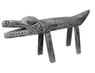 Bench Hand Carved Florida Gator Alligator Crocodile Primitive Wood Chair Statue