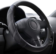Universal Leather Steering Wheel Cover 15 Inch Padded Grip Car Truck SUV
