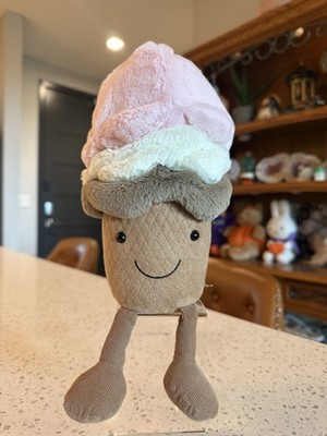 New Without Paper Tags Neapolitan Ice Cream Jellycat Large - Retired