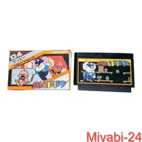 Rare Mappy Famicom Game with Box, Tested, No Returns