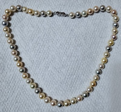 $4,125 PEARL PARADISE AAA TOP QUALITY MULTICOLOR AKOYA 14k GOLD STRAND NECKLACE