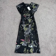 Zara Floral Faux Wrap Midi Maxi Dress Womens S