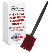 20" Deep Fryer Cleaning Brush by FryOilSaver Co., Up to 425F High Black Red 