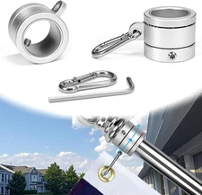 Flag Pole Rings 1 Inch, Flag Pole Spinners with Bearings, Aluminum Alloy Flag...