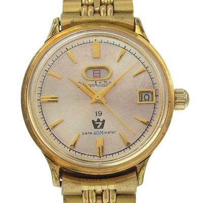 CITIZEN Autodata 7 Watches Day-Date 19 Jewels antique SilverDial Plated Go...