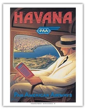 Havana Cuba - Pan American Airways - Vintage Travel Poster by Kerne Erickson
