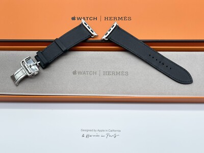 Genuine Apple Watch Hermes Noir Swift Single Tour Deployment