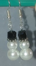 Snowman Silver Plated Fishhook Earrings C53