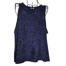 a new day Sleeveless Navy Blue Textured Tank Top Nwt Size Large