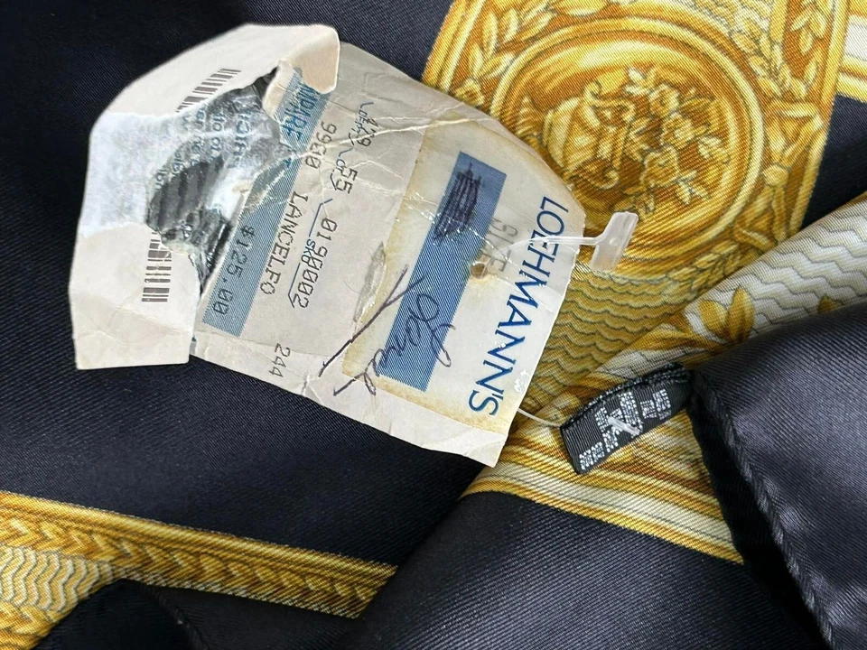 S2# Lancel bufanda de seda negra 34 pulgadas tiene tirador Foto 4 de 4