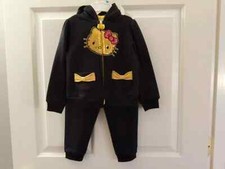 HELLO KITTY BLACK/GOLD HOODIE/SWEATPANTS SET FOR TODDLER GIRL 24M NWT 42