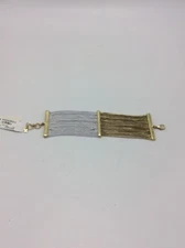 $45  Lucky Brand two tone multi row colorbloced flex  bracelet m3