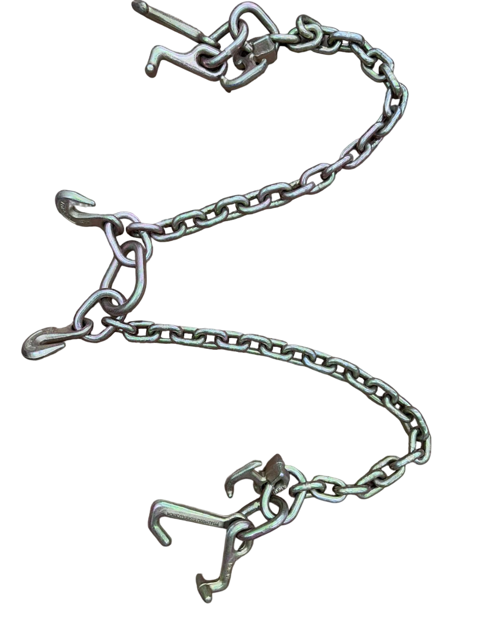 ToolBloom 5/16" X 2' G70 Tow Chain With J-Hooks – V-Chain – Flatbed Wrecker Rollback – 24,250 Lb Breaking Strength