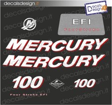 Adesivi motore marino fuoribordo mercury 100 cv four stroke barca stickers 