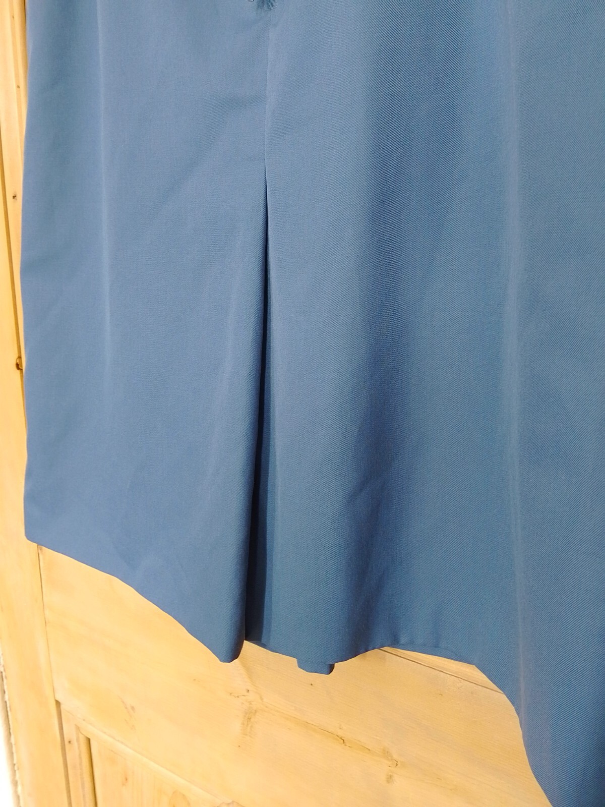 Vintage M&S St Michael W30 Skirt Blue Pleated Smart Casual Wool Blend image 8