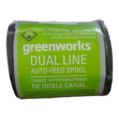 #ad Greenworks .065 Inch Dual Line String Trimmer Replacement Spool 3 Pack 29242 X 2 $12.74
