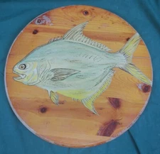 Old Vintage Hand Painted Wooden Wall Hanging Plaque Artist Signed Nautical Decor