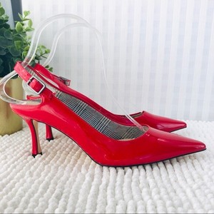 zara red pumps
