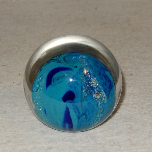 Planet GLASS EYE STUDIO Celestial URANUS Dichroic Window Art Paperweight Ges - Picture 3 of 7