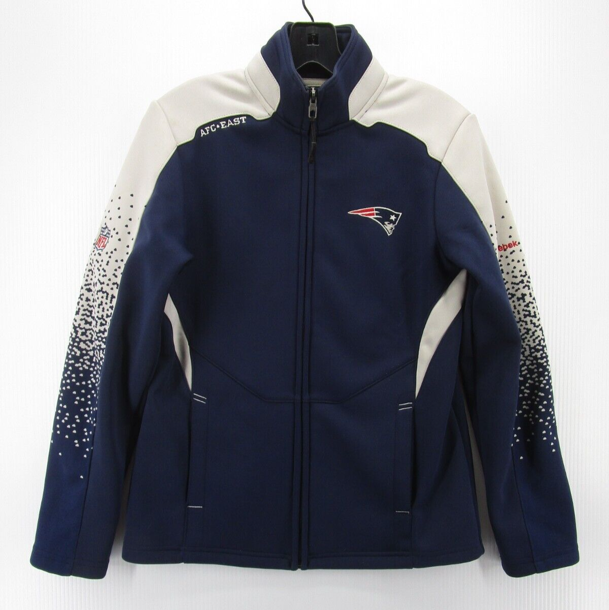 Reebok New England Patriotsフルジップフーディ L/G New England Patriots Jacket Women Small Blue White Reebok NFL On