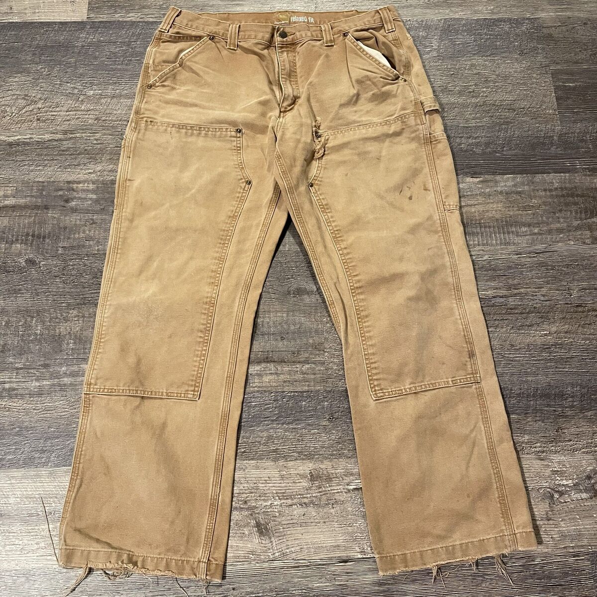 Vtg Carhartt Pants Double Front Tan Work Jeans 37 x 30 Vtg Carhartt Pants Double Front Tan Work Jeans 37 x 30