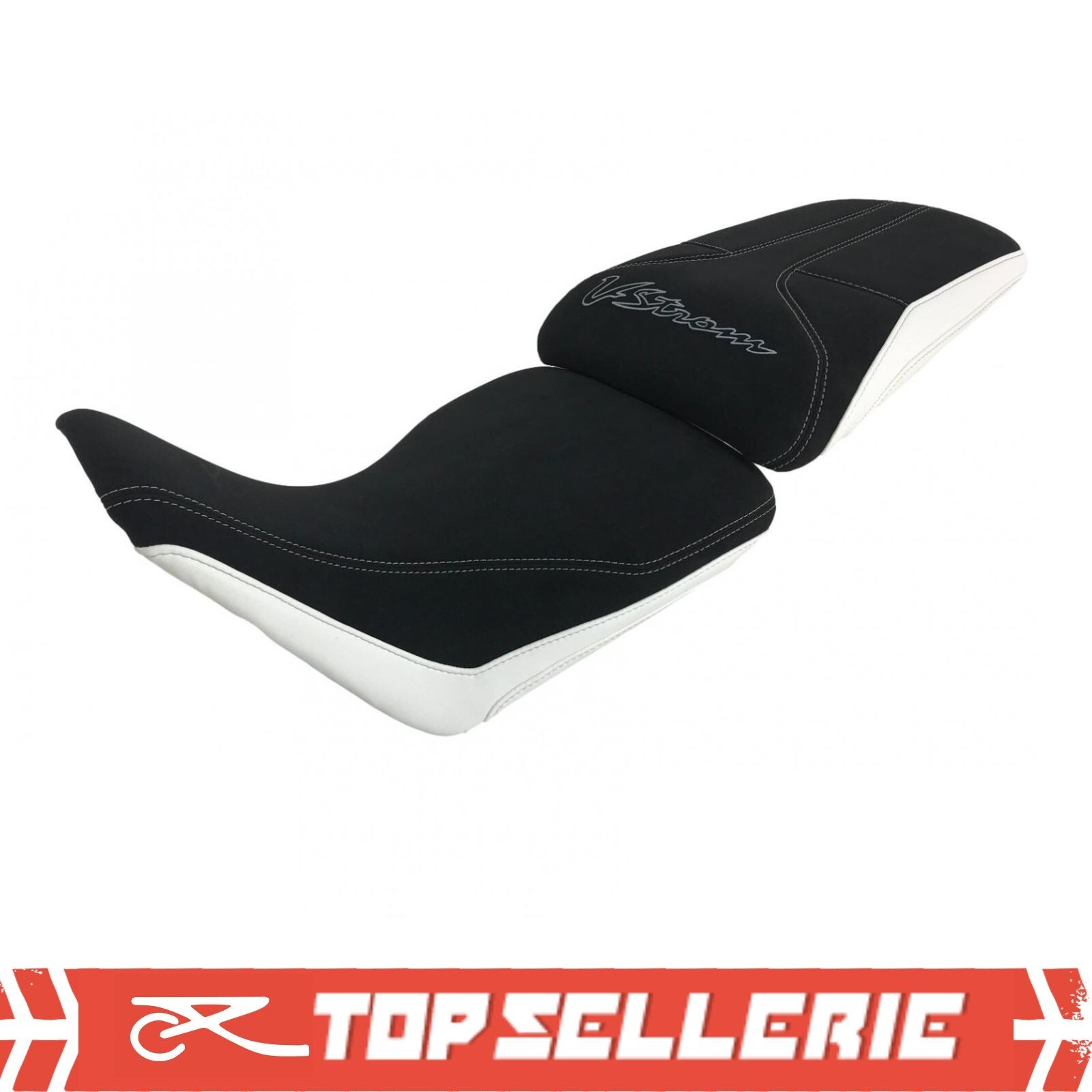 Housse de selle Suzuki V-Strom 1050 design confort HSD7198 noir et gris