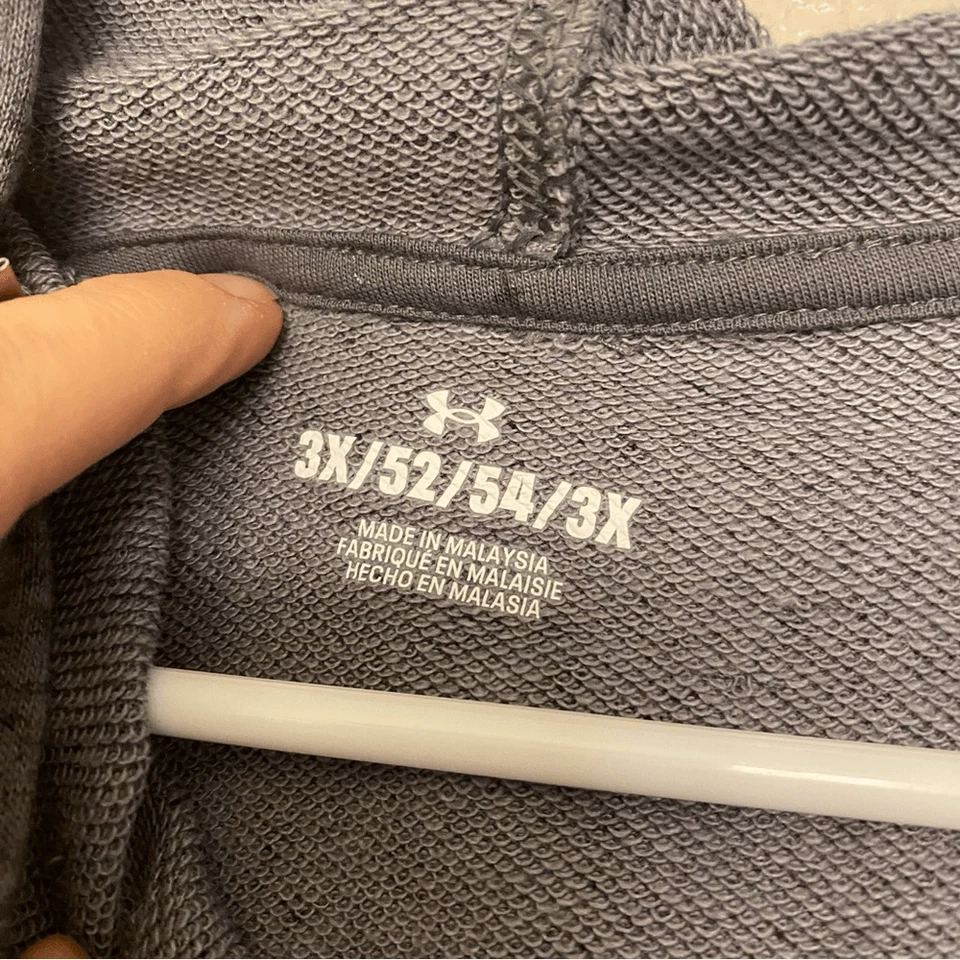 UA Under Armour Rival Terry Crop sudadera con capucha suelta talla grande peso medio gris 3XL Foto 4 de 4